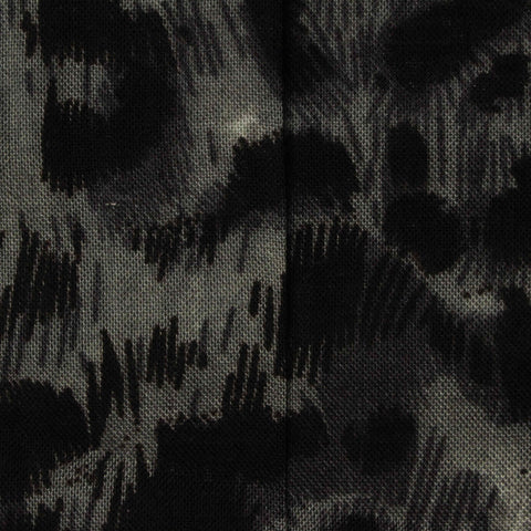 Black Abstract-Animal Print Linen-Look, Viscose