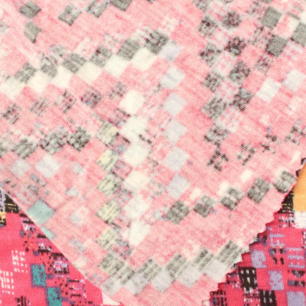 Pink Check Knit, Viscose
