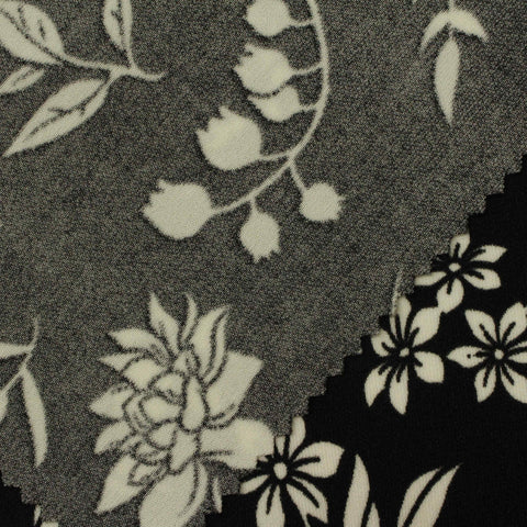White Floral Jacquard, Polyester, 196 gsm