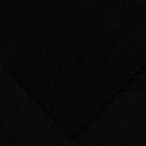 Viscose Polyester Stretch Interlock Knit Fabric, 217 gsm, 155 cm — Black