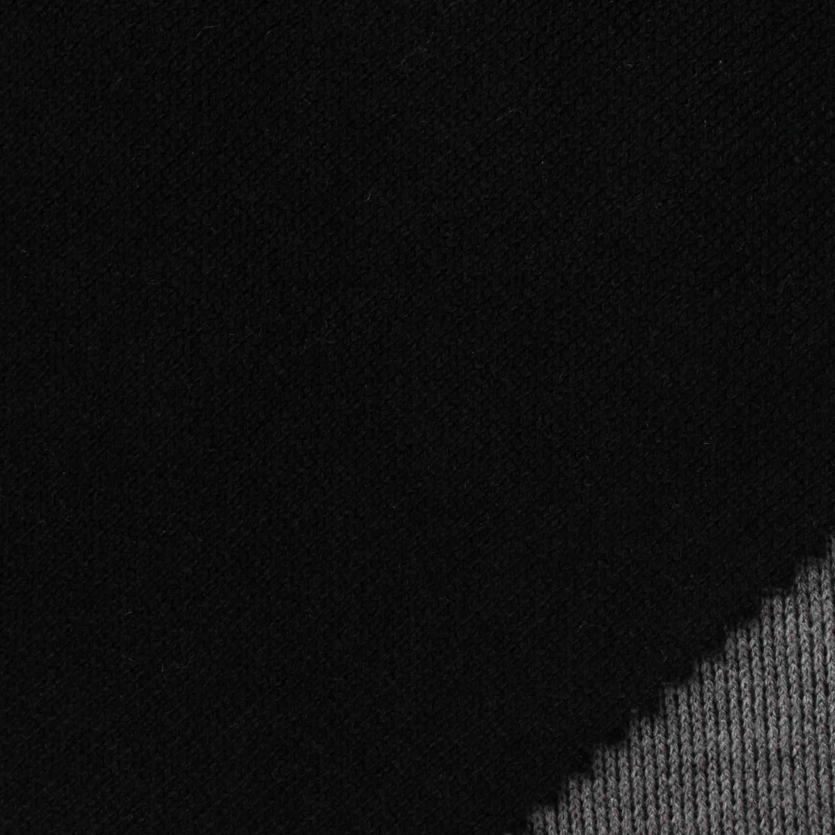 100% Acrylic Interlock Knit Fabric, 288 gsm, 180 cm — Black