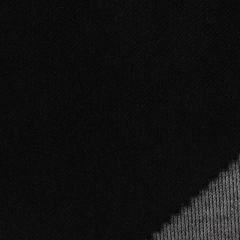 100% Acrylic Interlock Knit Fabric, 288 gsm, 180 cm — Black