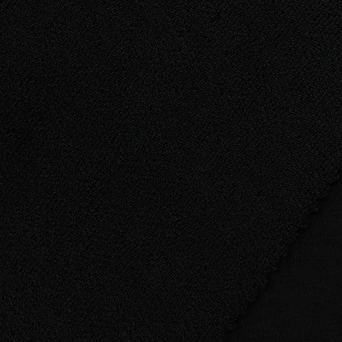 Polyester Cotton Stretch Interlock Knit Fabric, 443 gsm, 150 cm — Black