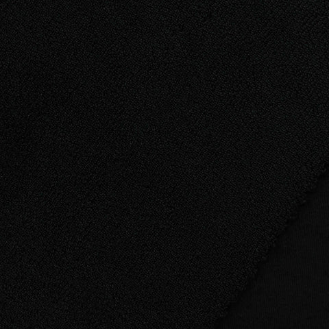Polyester Cotton Stretch Interlock Knit Fabric, 443 gsm, 150 cm — Black