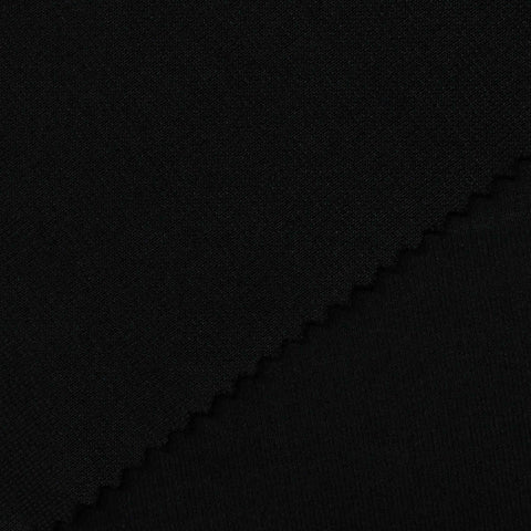 100% Polyester Interlock Knit Fabric, 235 gsm, 150 cm — Black