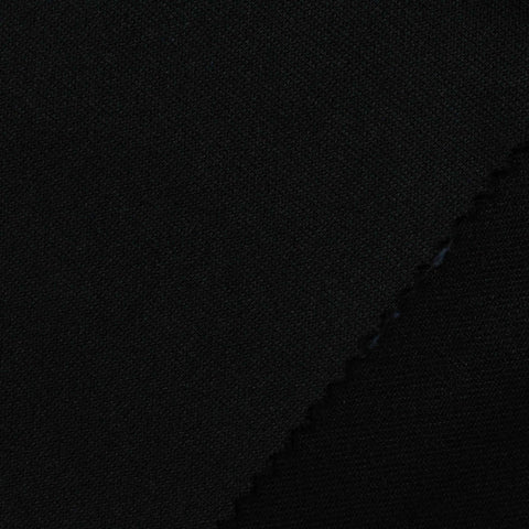 100% Polyester Interlock Knit Fabric, 222 gsm, 185 cm — Black