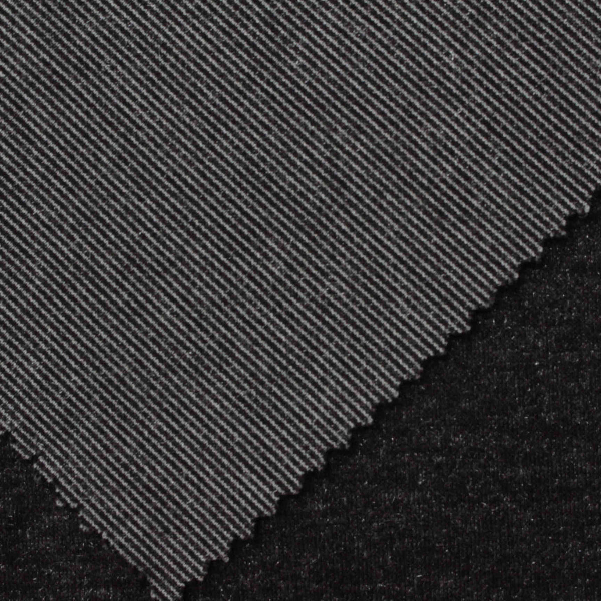 Black Diagonal-Stripe Interlock Knit, Viscose-Poly