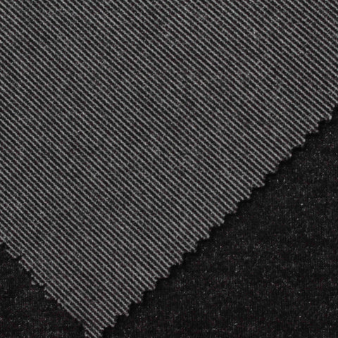 Black Diagonal-Stripe Interlock Knit, Viscose-Poly