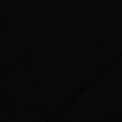 100% Polyester Interlock Knit Fabric, 175 gsm, 165 cm — Black