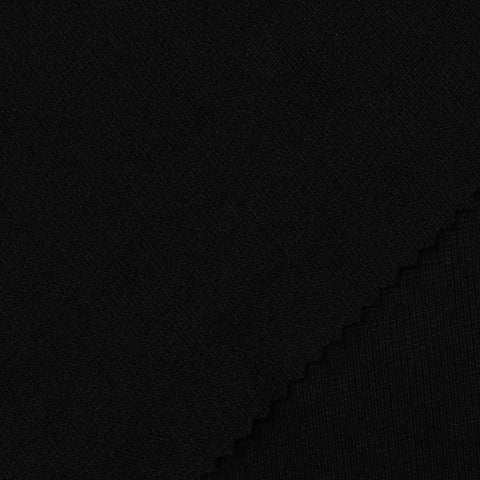 Polyester Stretch Interlock Knit Fabric, 289 gsm, 160 cm — Black