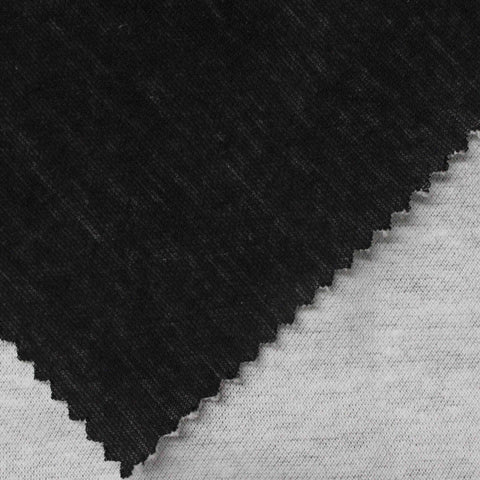 Black Heather Interlock Knit, Cotton-Poly