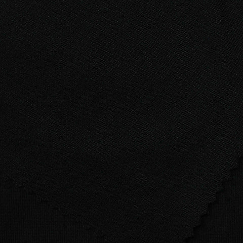 100% Polyester Interlock Knit Fabric, 233 gsm, 160 cm — Black