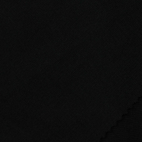 100% Polyester Interlock Knit Fabric, 227 gsm, 160 cm — Black