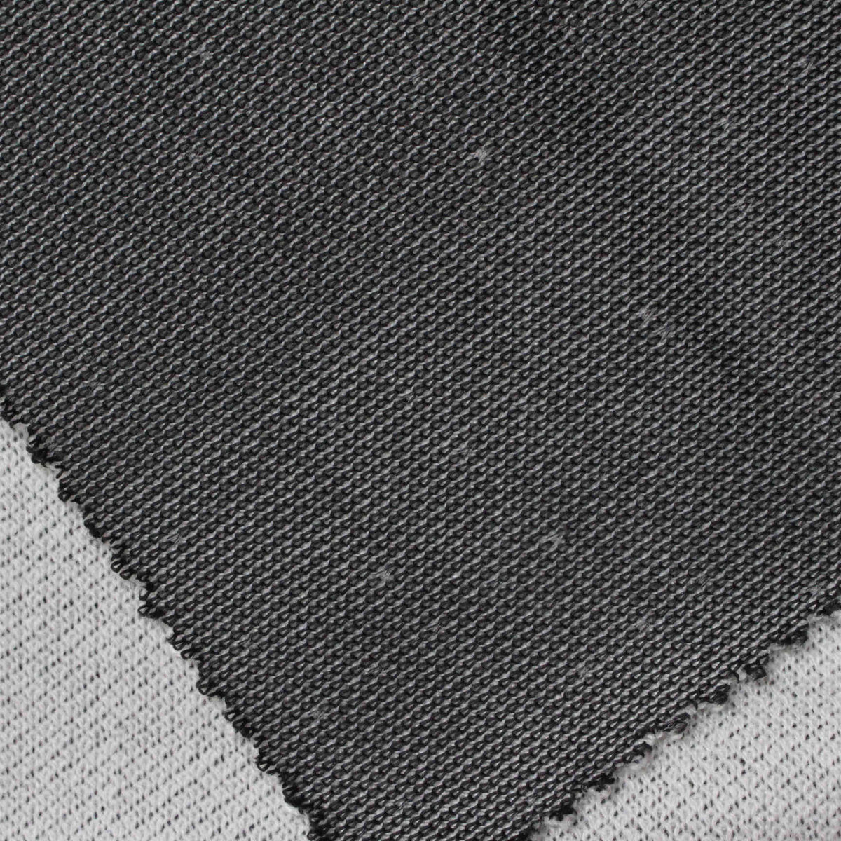 Dark Grey Heathered-Marl Interlock Knit, Poly-Viscose, 290 gsm