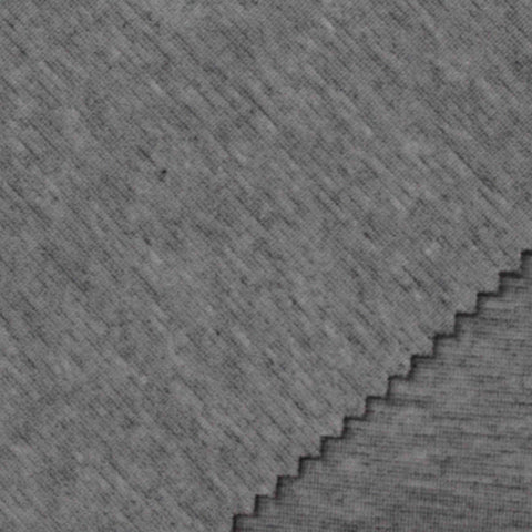 Grey Marl Interlock Knit, Viscose-Poly, 310 gsm
