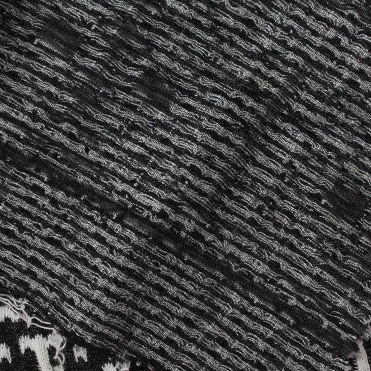 Black Textured Interlock Knit, Cotton-Poly