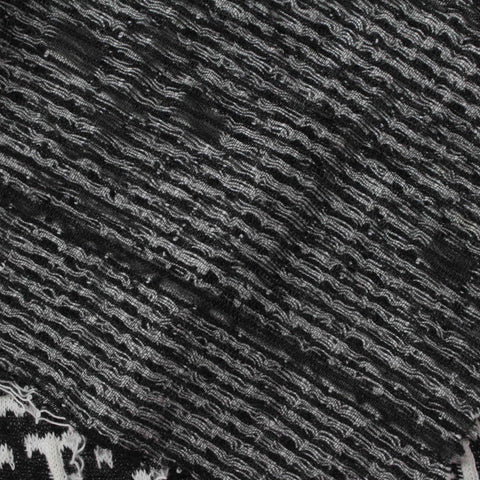 Black Textured Interlock Knit, Cotton-Poly