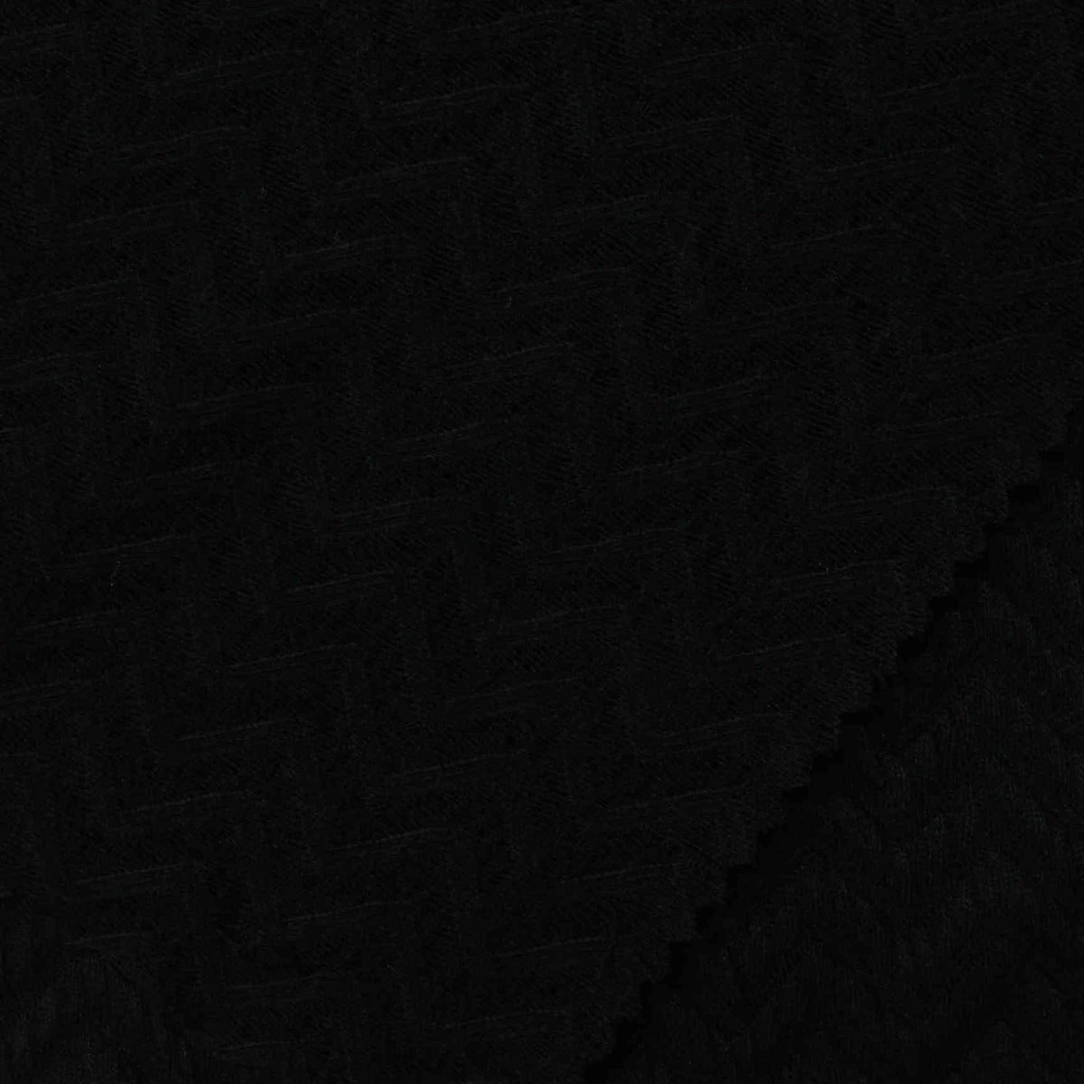 Black Herringbone Jacquard
