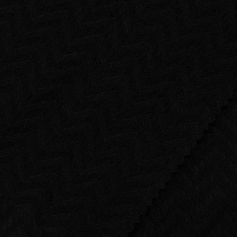 Black Herringbone Jacquard