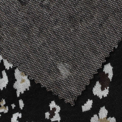 Black Animal Print Jacquard, Poly-Viscose, 260 gsm