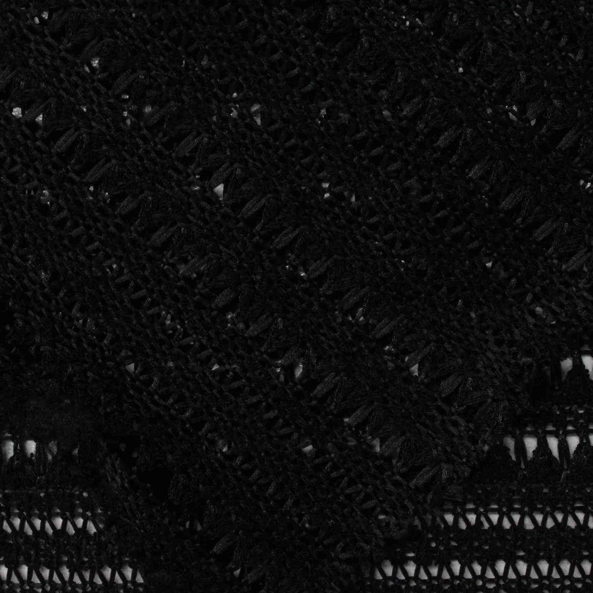 Black Openwork Chunky Knit, Poly-Viscose, 198 gsm