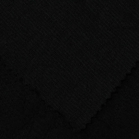 Jacquard Knit Fabric, 202 gsm, 155 cm — Black