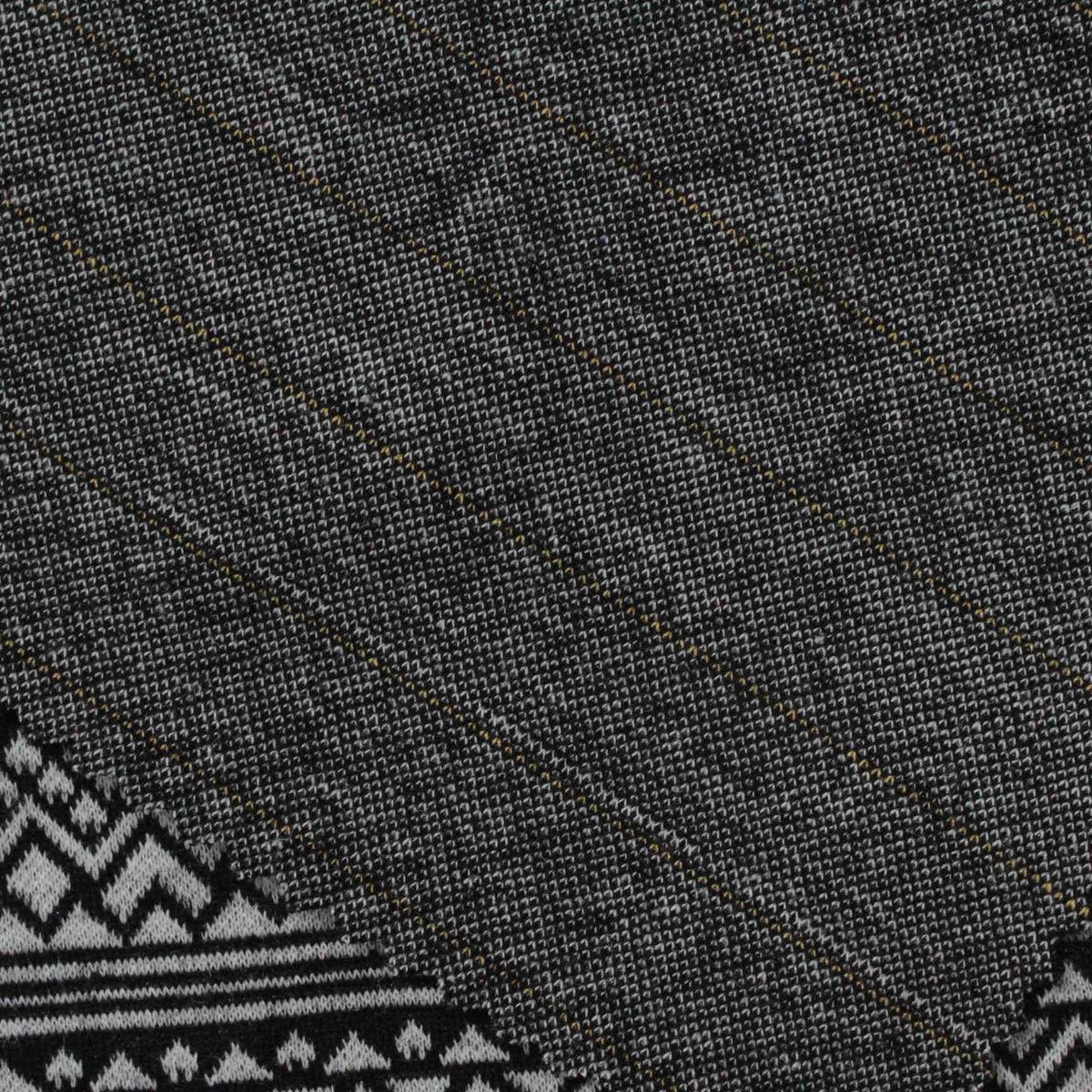 Black Geometric-Diamond Jacquard, Polyester, 346 gsm
