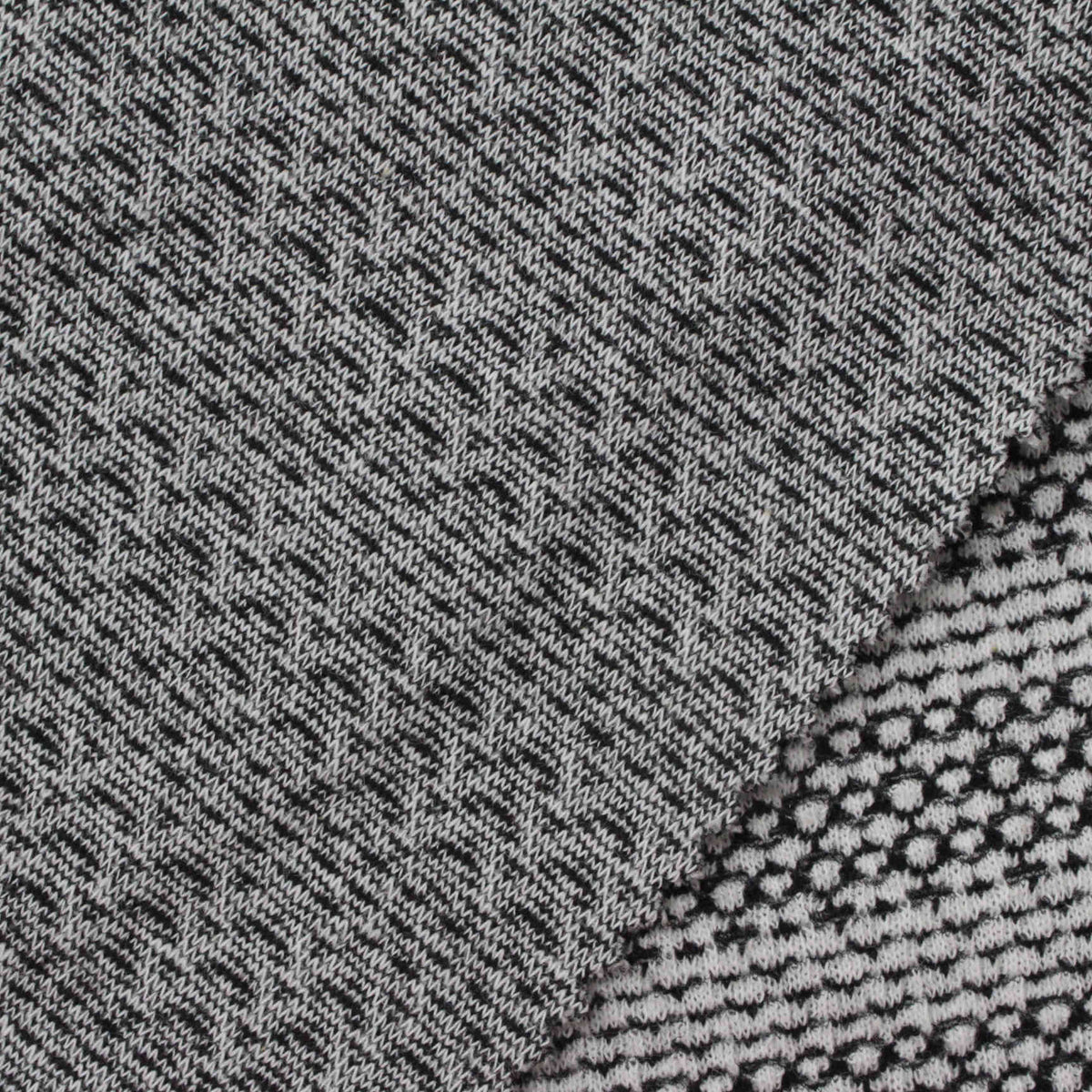 Black Diagonal-Diamond Jacquard