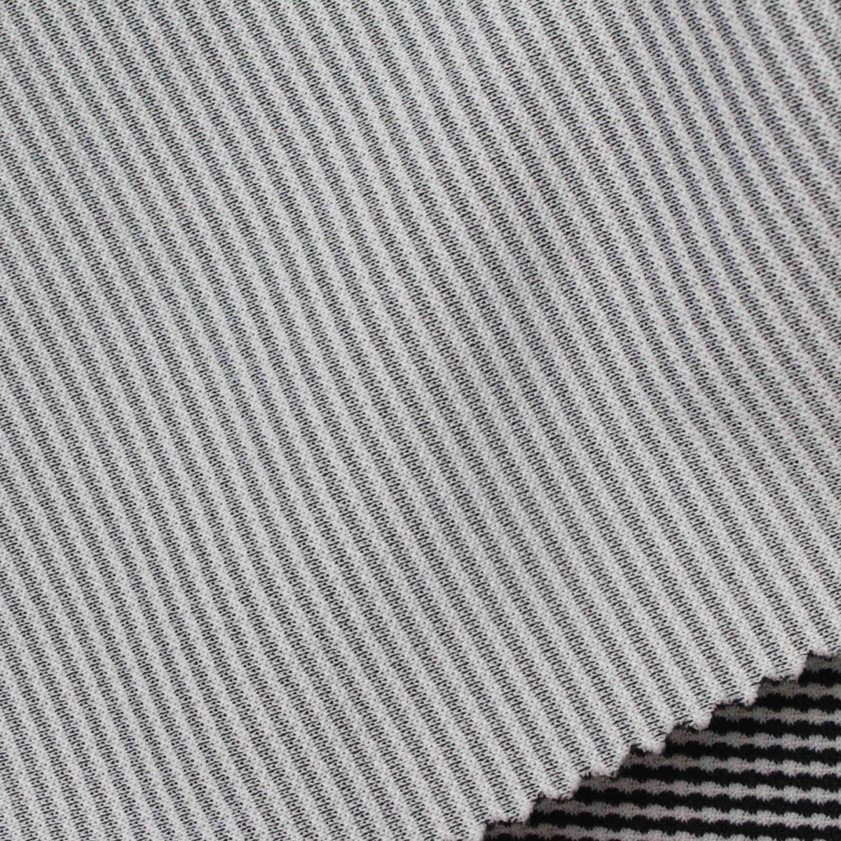 Dark Grey Stripe Interlock Knit, Polyester