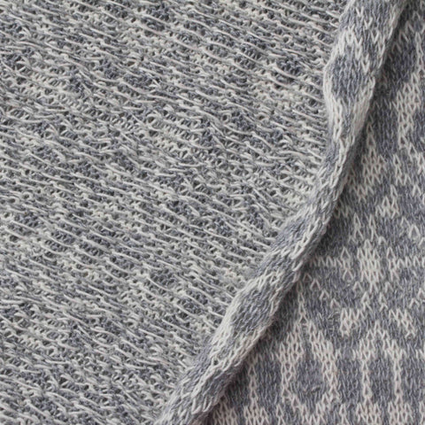 Jacquard Cotton Polyester Chunky Knit Fabric, 200 gsm, 180 cm — Grey
