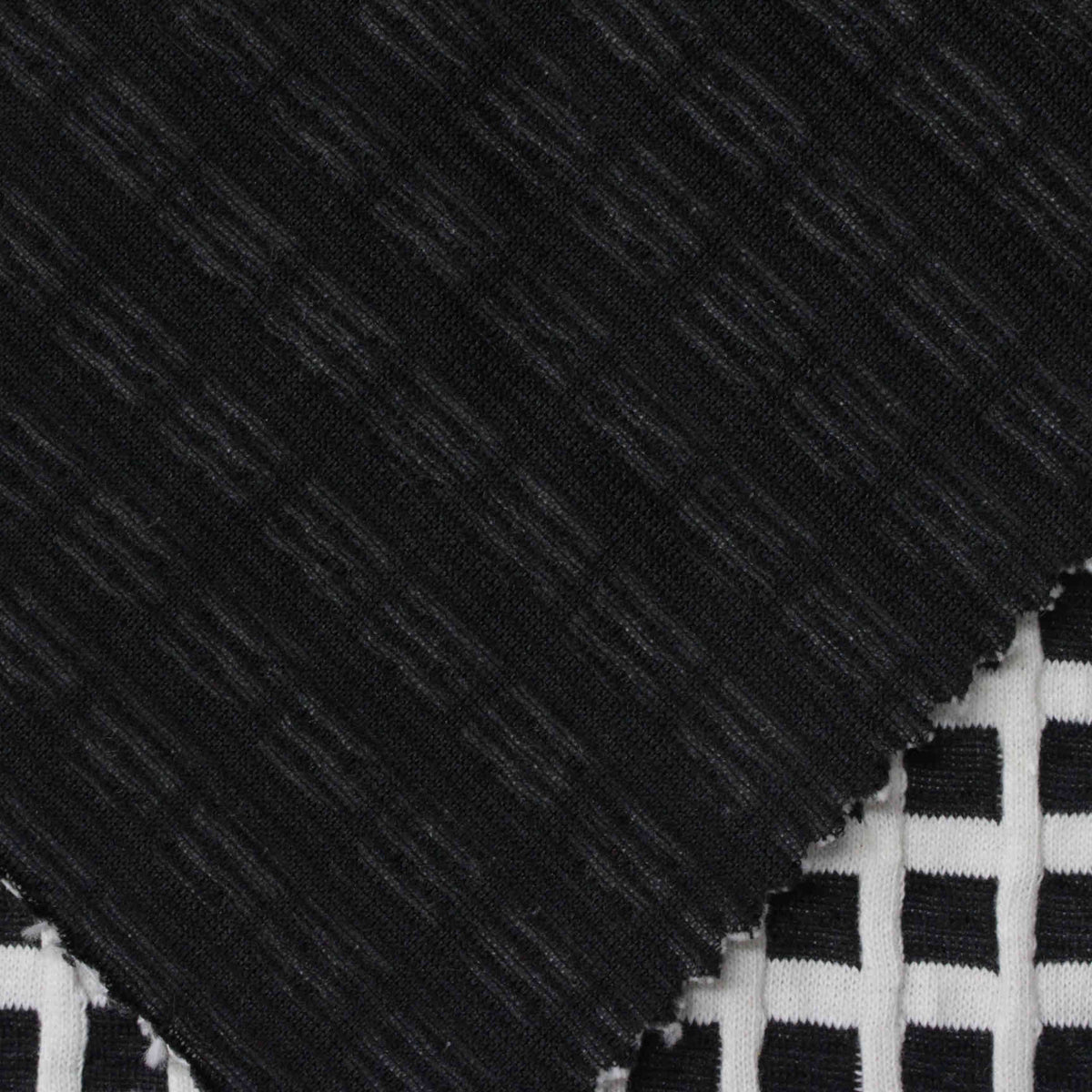Jacquard Knit Fabric, 276 gsm, 165 cm — Black