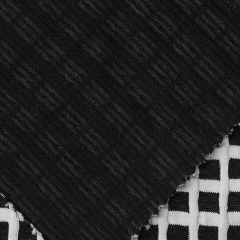 Jacquard Knit Fabric, 276 gsm, 165 cm — Black