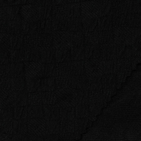 Jacquard Knit Fabric, 253 gsm, 160 cm — Black