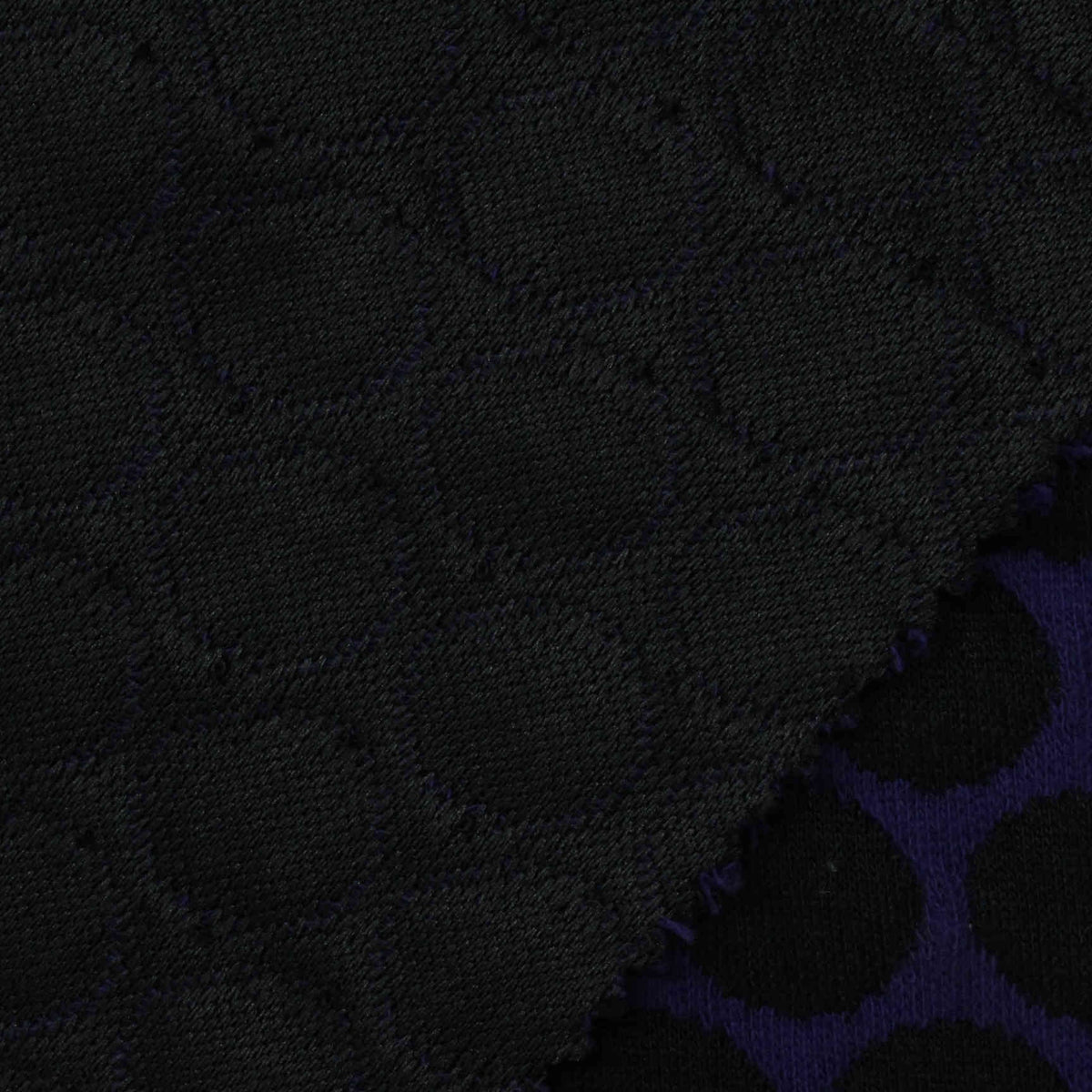 Black Tone-on-Tone Diamond Jacquard, 308 gsm
