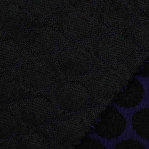 Black Tone-on-Tone Diamond Jacquard, 308 gsm