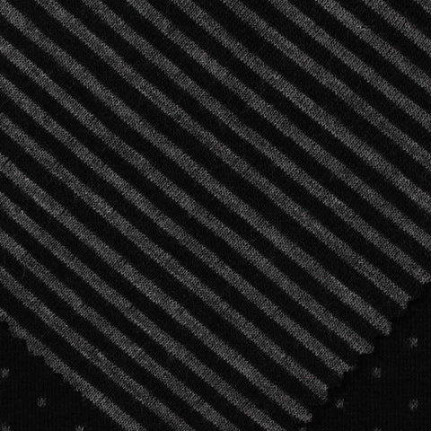 Black Diagonal-Stripe Jacquard, Poly-Viscose
