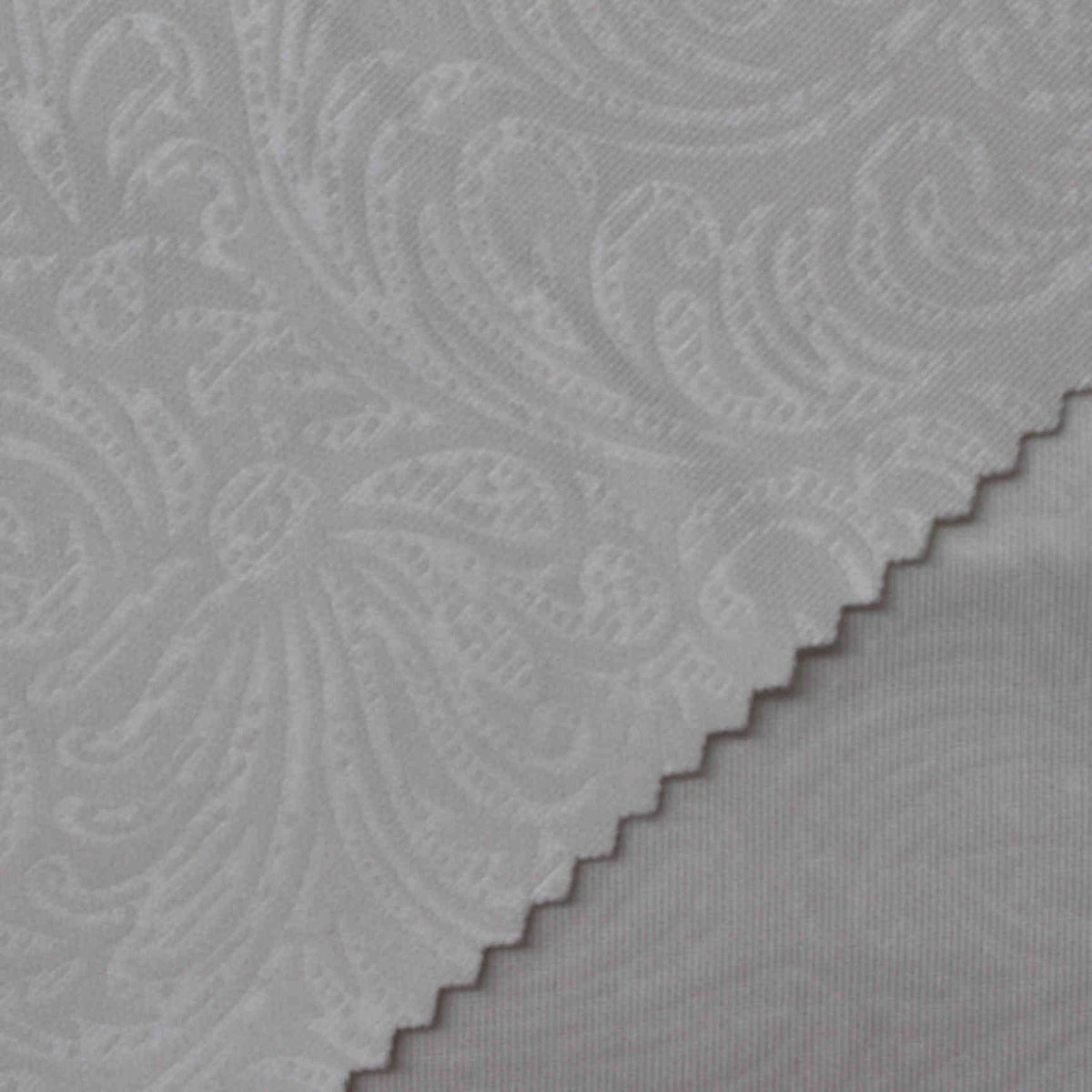 White Tone-on-Tone Paisley Jacquard, Polyester