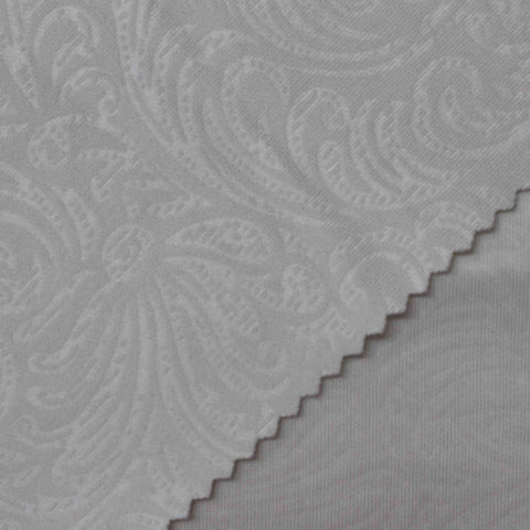 White Tone-on-Tone Paisley Jacquard, Polyester