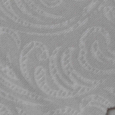 White Tone-on-Tone Paisley Jacquard, Polyester