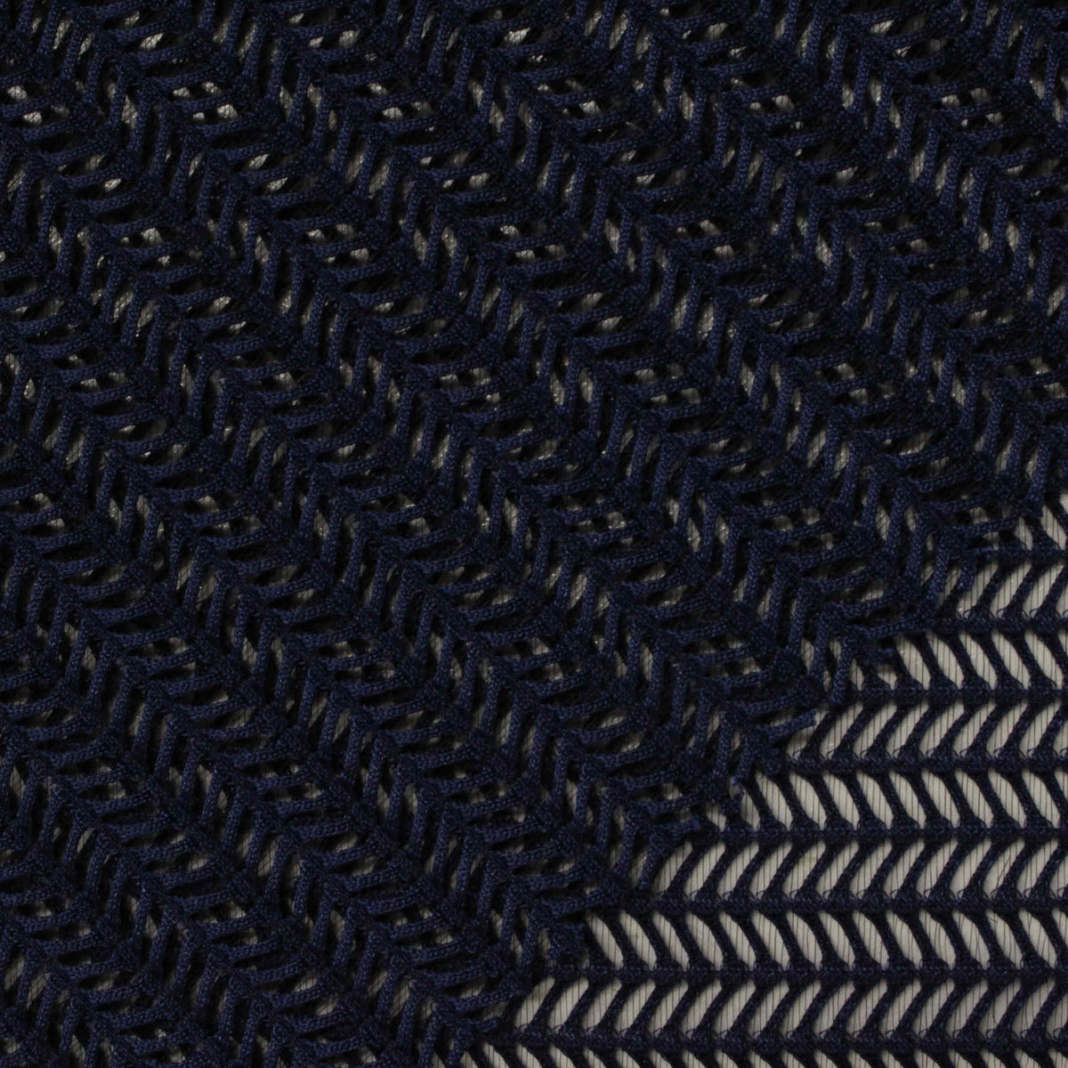 Dark Blue Chevron Jacquard, Poly-Spandex