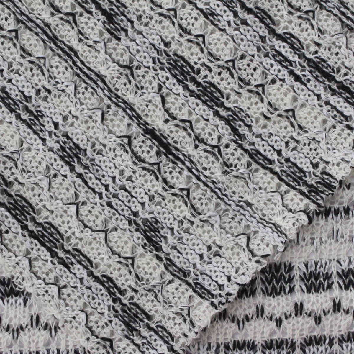 Black Diagonal-Stripe Jacquard, Polyester