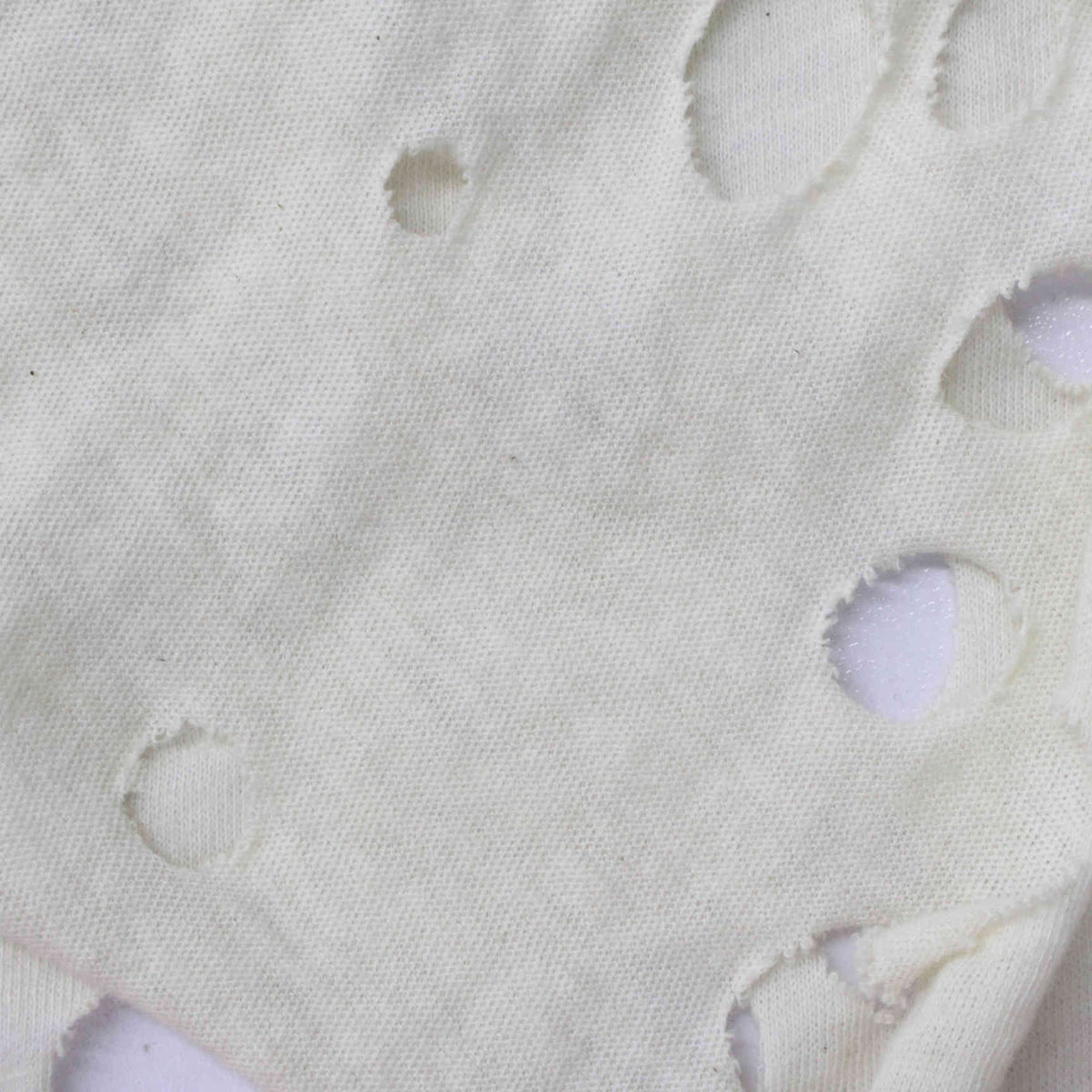 Jacquard 100% Cotton Knit Fabric, 110 gsm, 165 cm — White