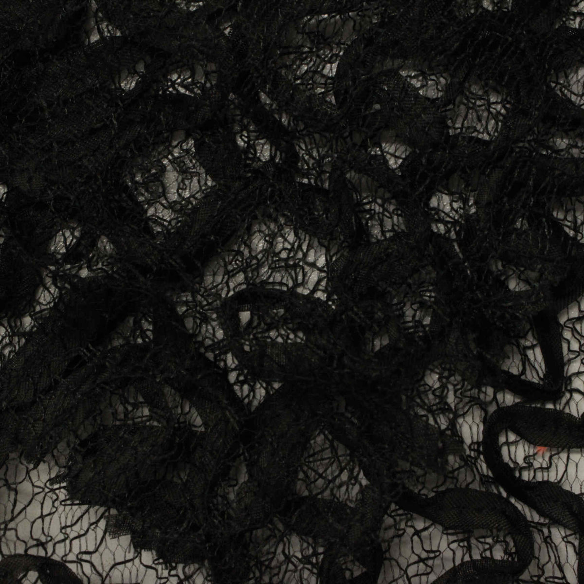Black Floral Jacquard, Polyester, 62 gsm