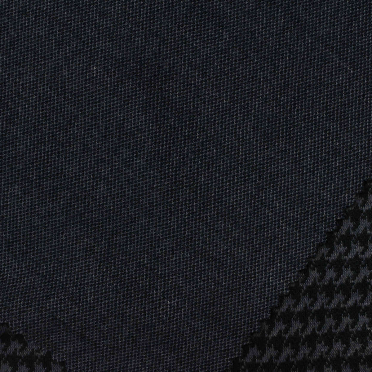 Navy Tone-on-Tone Houndstooth Jacquard, Poly-Viscose