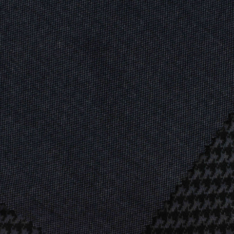 Navy Tone-on-Tone Houndstooth Jacquard, Poly-Viscose