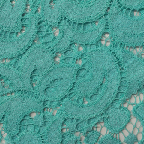 Teal Floral Knit, Cotton-Nylon