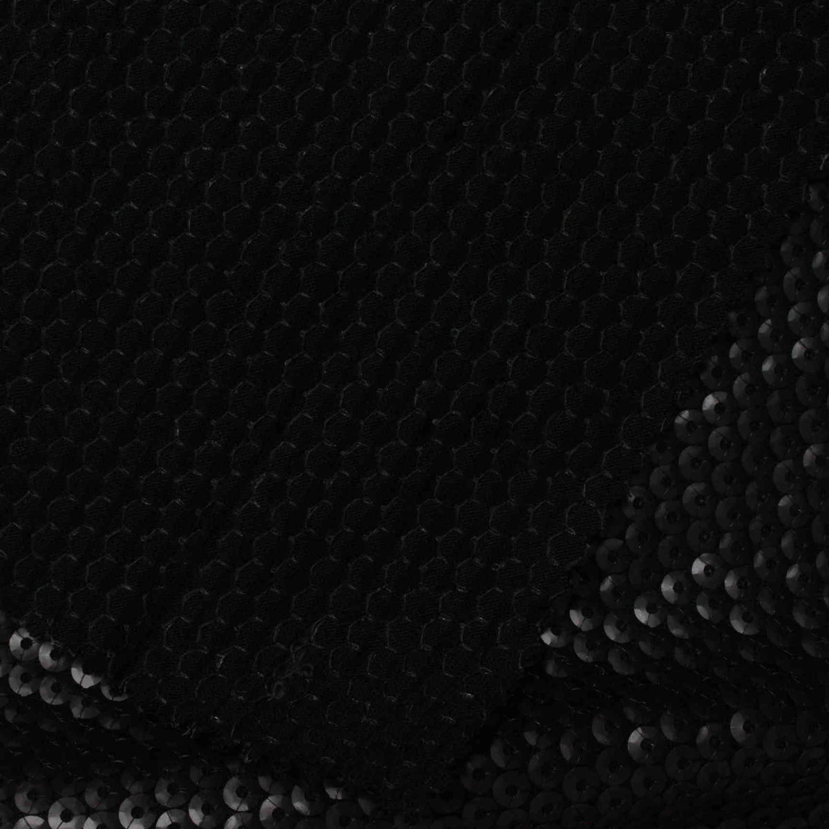 Sequin 100% Viscose Knit Fabric, 320 gsm, 170 cm — Black