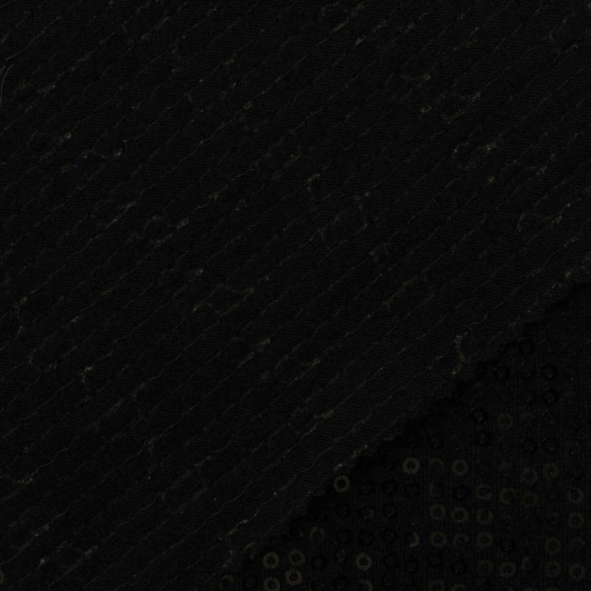 Black Diagonal-Grid Jacquard, 220 gsm