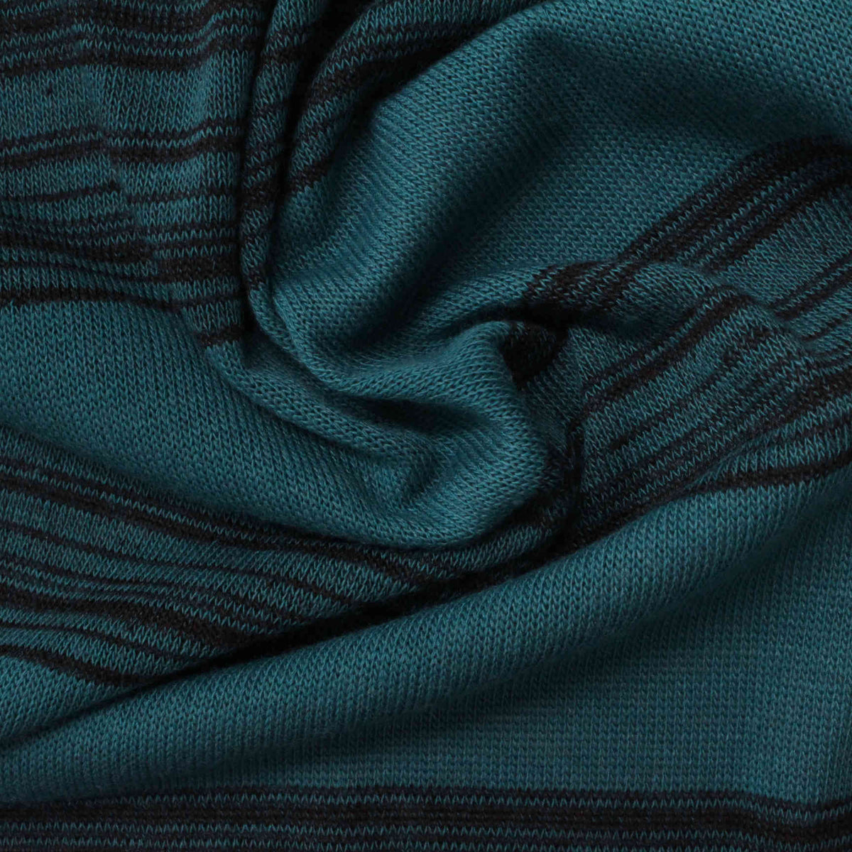Black Horizontal-Stripe Knit, Poly-Viscose, 171 gsm