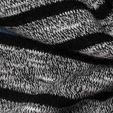 Black Horizontal-Stripe Chunky Knit, Poly-Viscose — texture